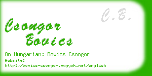 csongor bovics business card